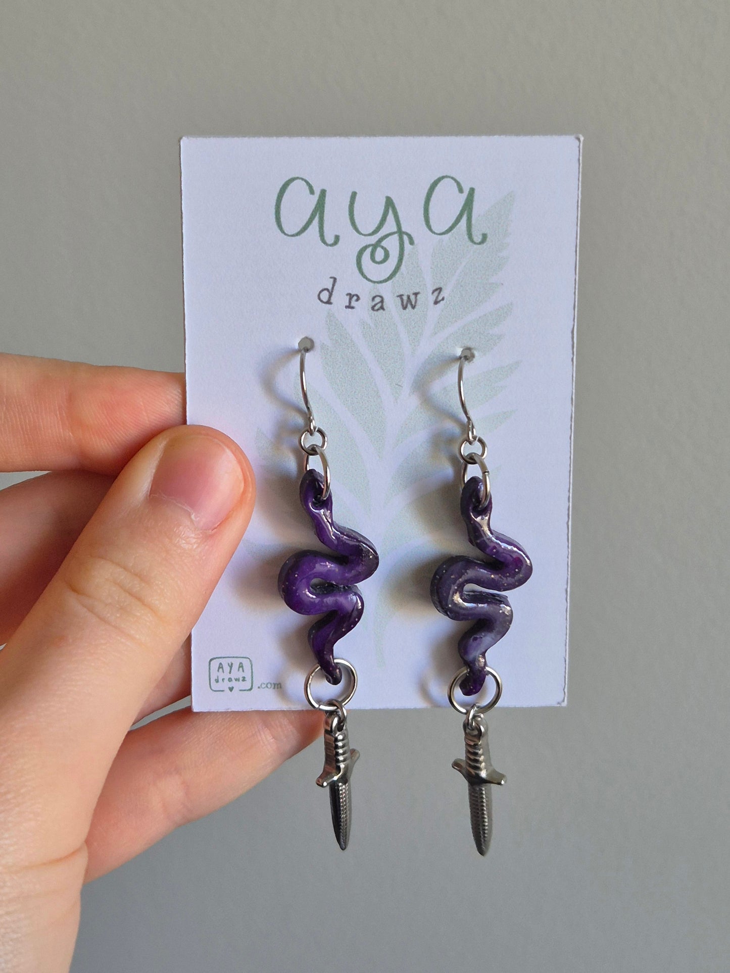 Clay Galaxy Snake Earrings