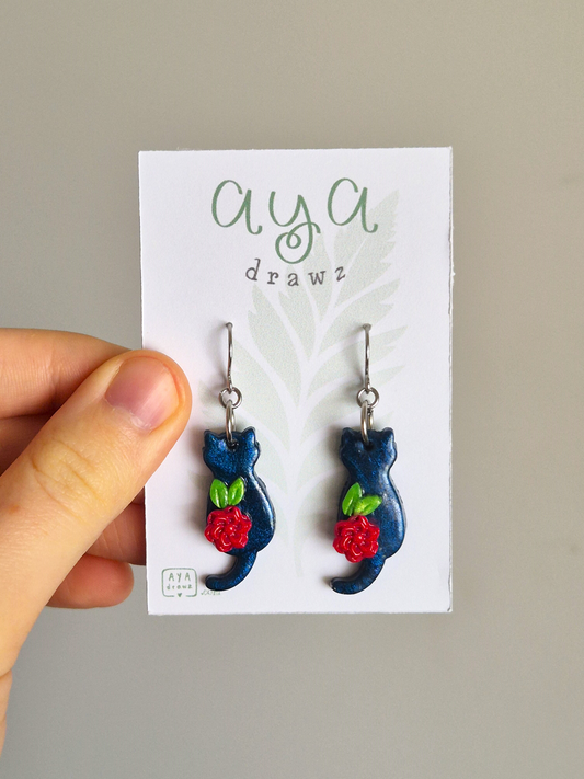 Clay Cat Earrings