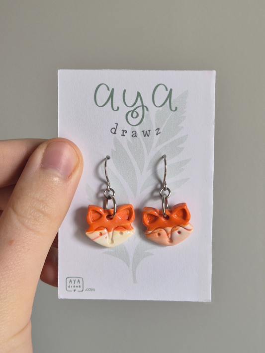 Clay Fox Earrings