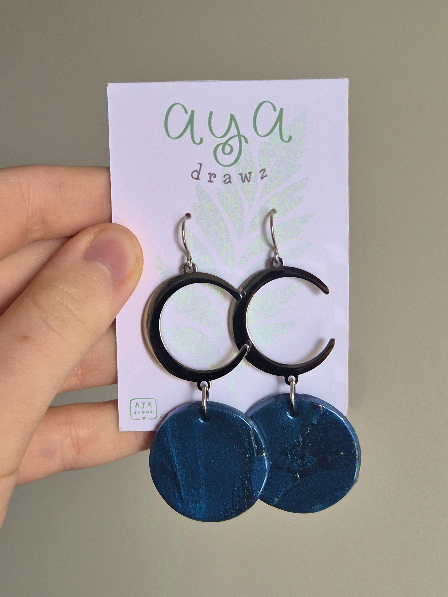 Clay Moon Crescent Earrings