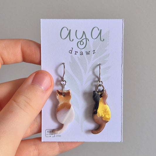 Clay Cat Earrings - Assorted