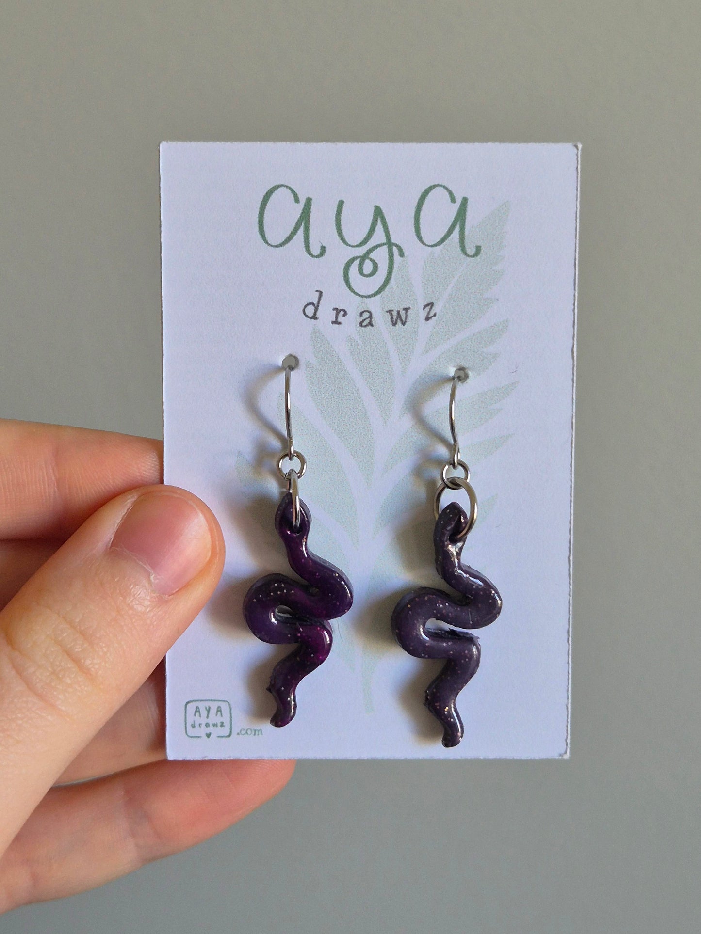 Clay Galaxy Snake Earrings