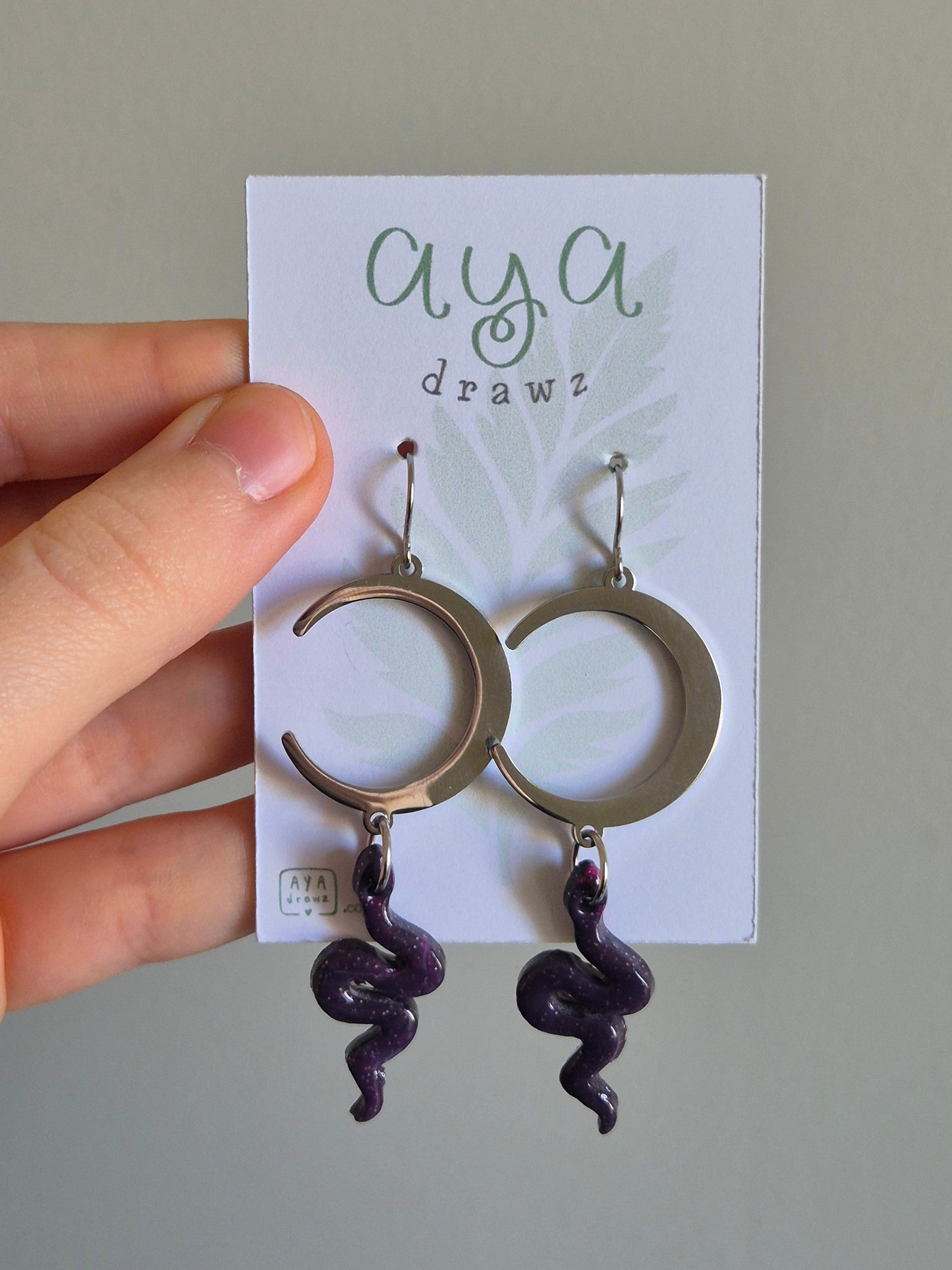 Clay Galaxy Snake Earrings