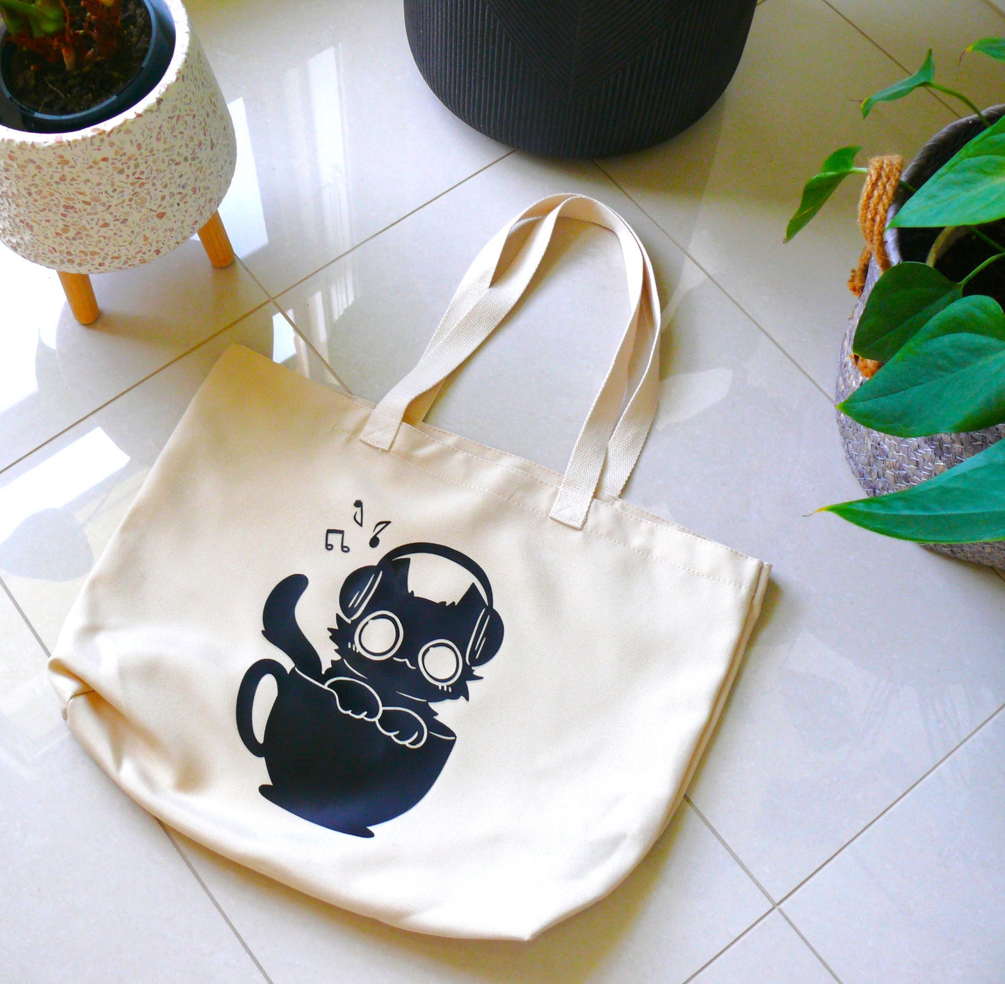 Canvas Tote Bag - Cat