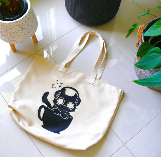 Canvas Tote Bag - Cat