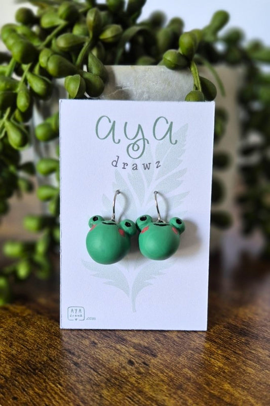 Clay Frog Earrings